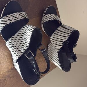 Calvin Klein Black and White Women's Sandals